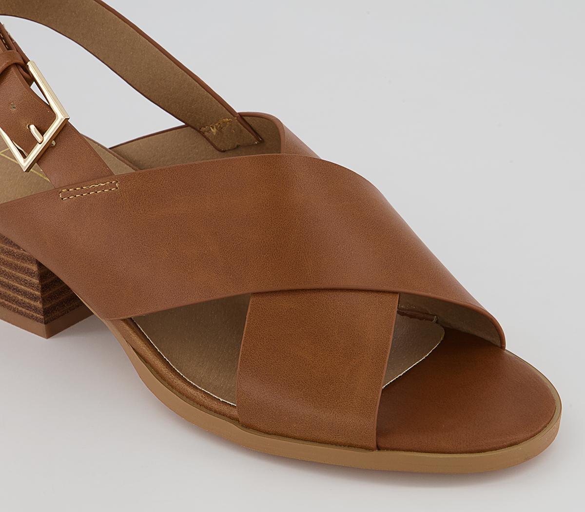 Office Magnetic Cross Front Sandals Office Magnetic Cross Front Sandals Tan