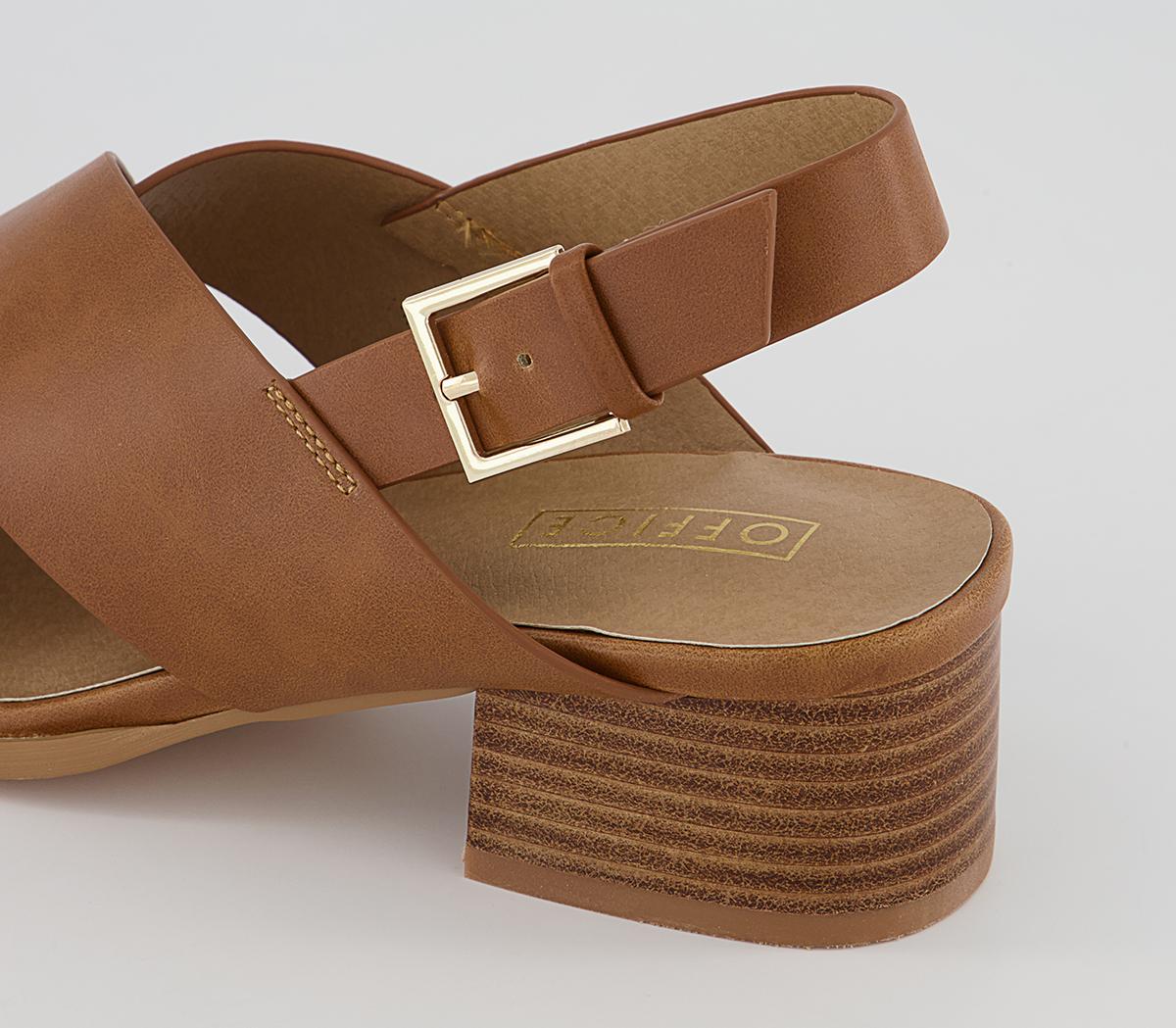 Office Magnetic Cross Front Sandals Office Magnetic Cross Front Sandals Tan