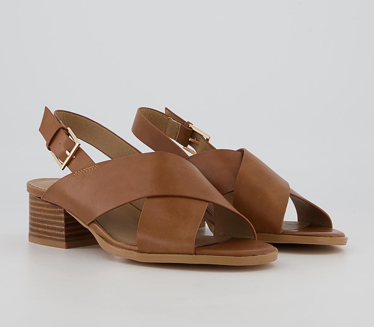 Office Magnetic Cross Front Sandals Office Magnetic Cross Front Sandals Tan