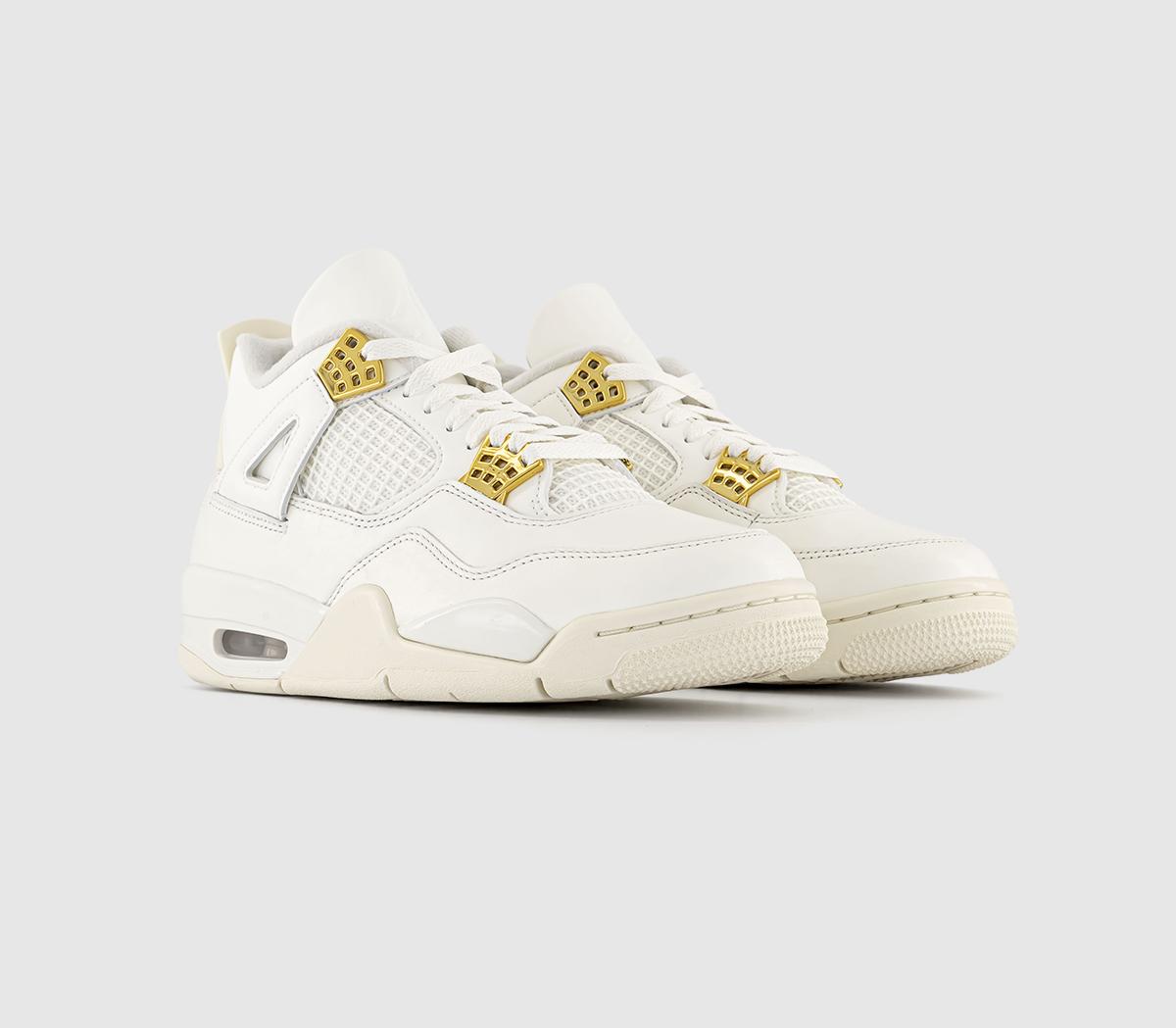 JordanAir Jordan 4 Trainers Sail Metallic Gold Black