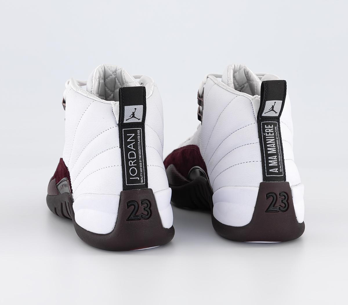 JordanJordan 12 TrainersWhite Black Burgundy Crush