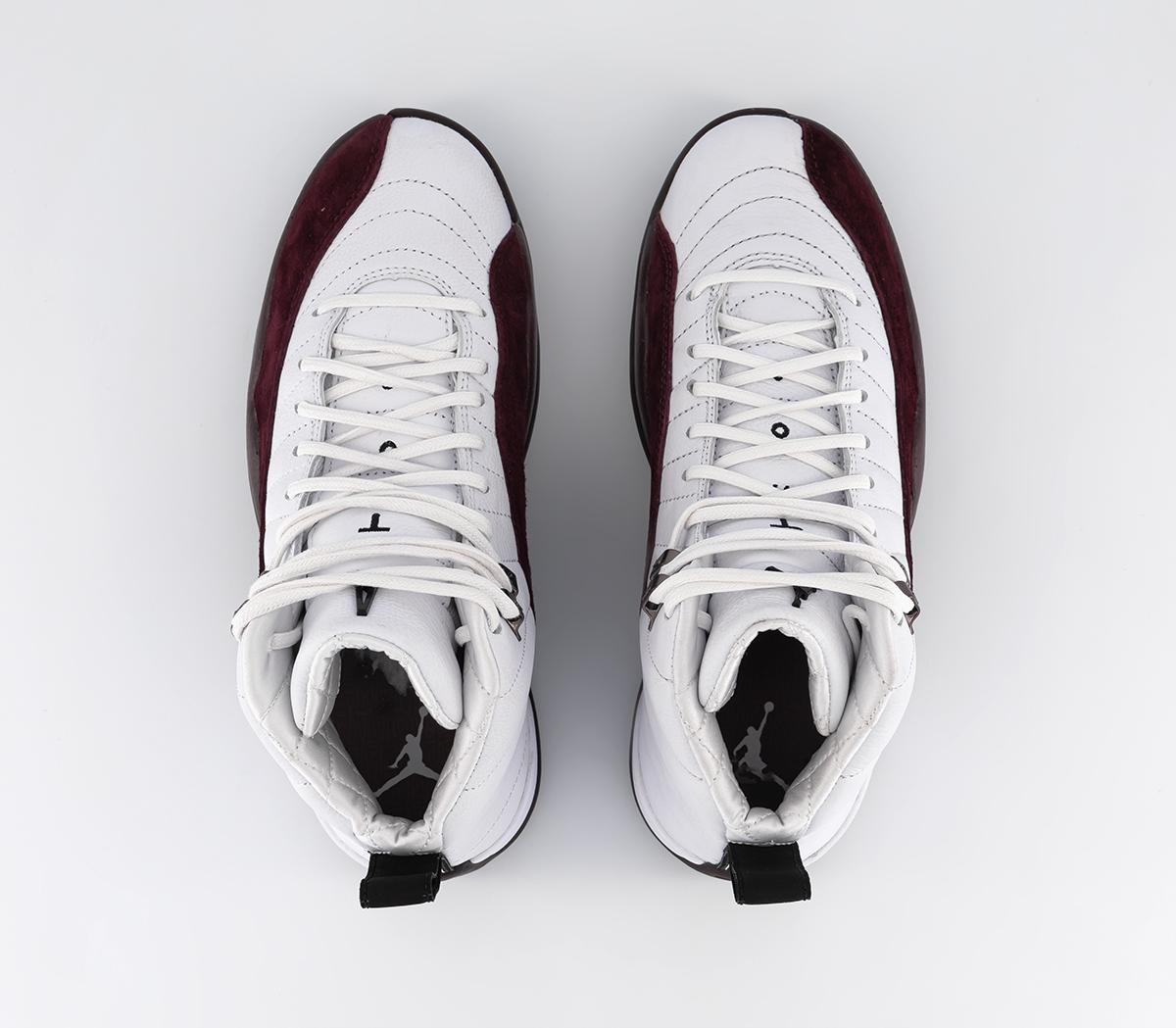 JordanJordan 12 TrainersWhite Black Burgundy Crush