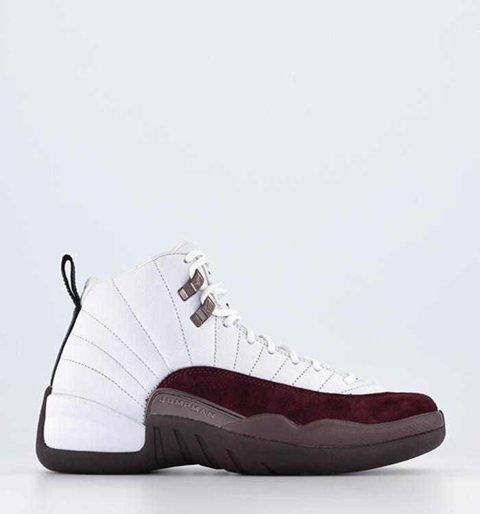 Burgundy and white jordan clearance 12