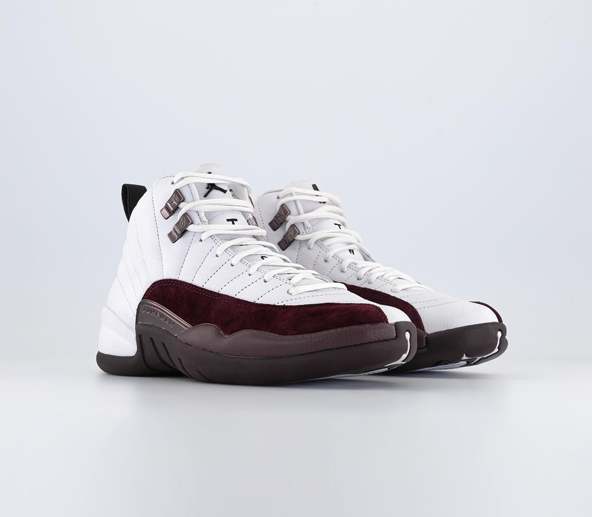 burgundy and white jordan 12