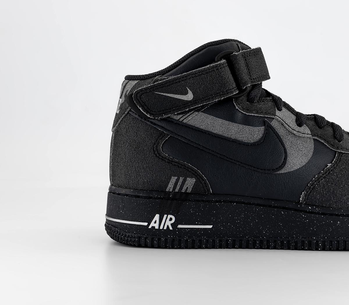 NikeAir Force 1 Mid 07 TrainersOff Noir Black Light Smoke Grey