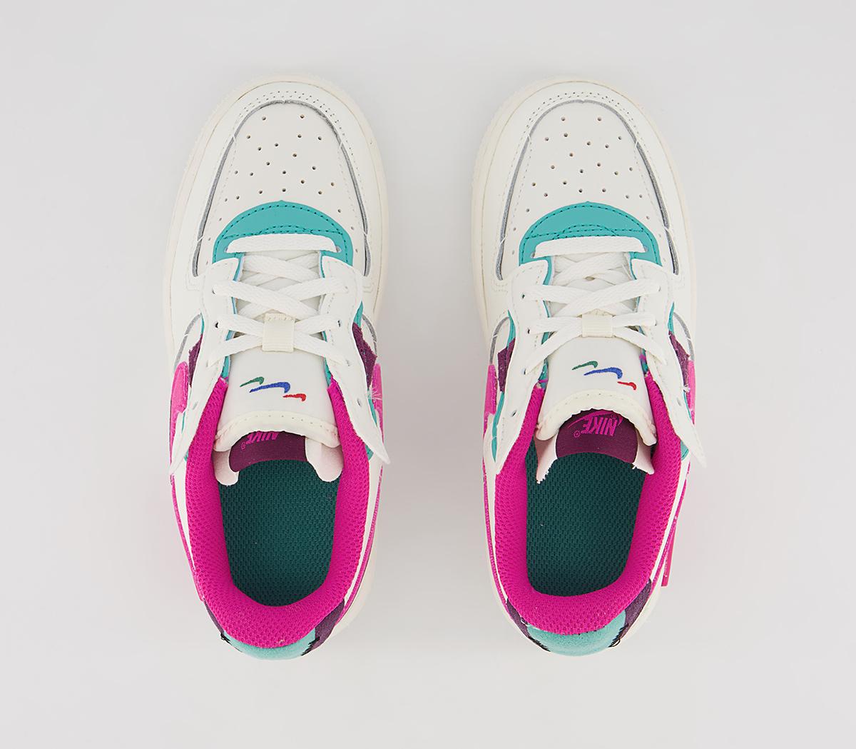 Nike Air Force 1 Fontanka Ps Trainers Nike Air Force 1 Fontanka Ps Trainers Sail Pink Prime Washed Teal Sangria