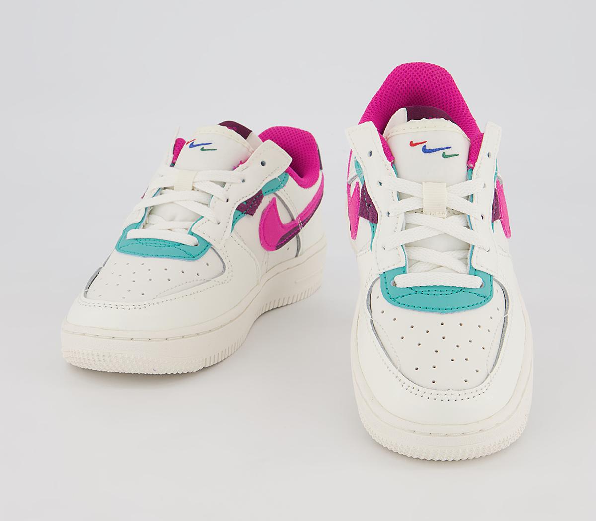 Nike Air Force 1 Fontanka Ps Trainers Nike Air Force 1 Fontanka Ps Trainers Sail Pink Prime Washed Teal Sangria