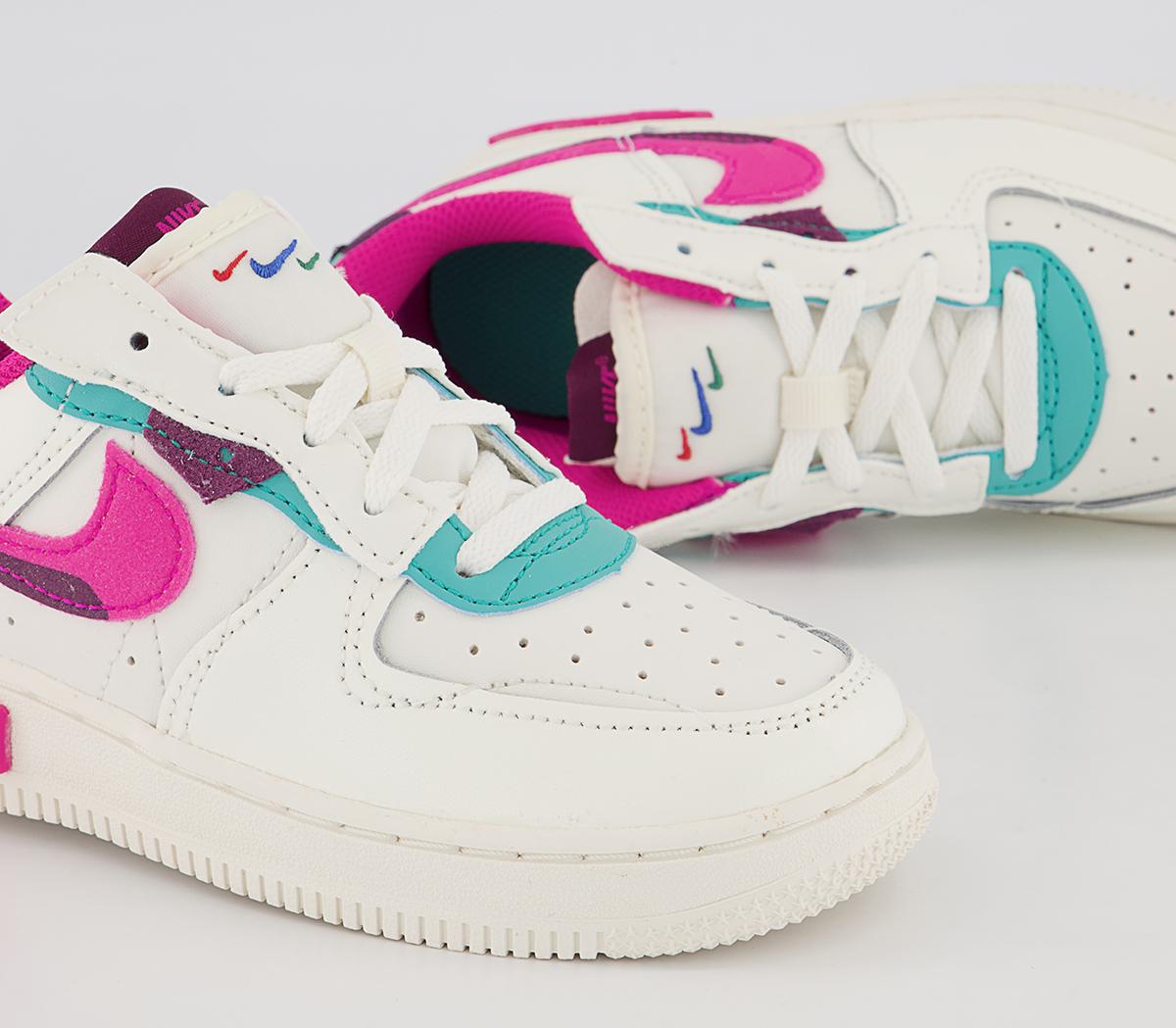 Nike Air Force 1 Fontanka Ps Trainers Nike Air Force 1 Fontanka Ps Trainers Sail Pink Prime Washed Teal Sangria