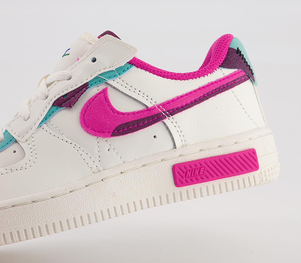 Nike Air Force 1 Fontanka Ps Trainers Nike Air Force 1 Fontanka Ps Trainers Sail Pink Prime Washed Teal Sangria