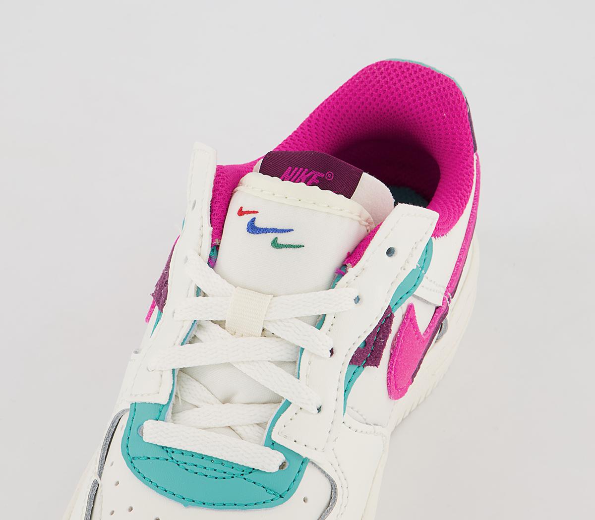 Nike Air Force 1 Fontanka Ps Trainers Nike Air Force 1 Fontanka Ps Trainers Sail Pink Prime Washed Teal Sangria
