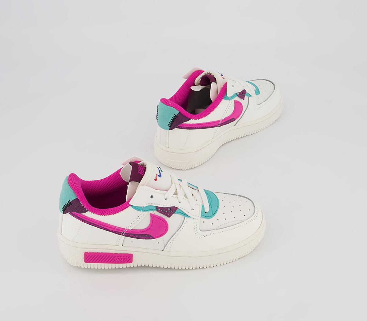 Nike Air Force 1 Fontanka Ps Trainers Nike Air Force 1 Fontanka Ps Trainers Sail Pink Prime Washed Teal Sangria
