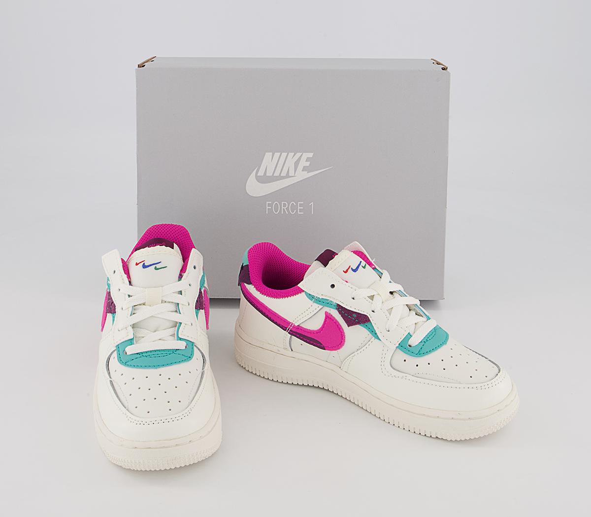 Nike Air Force 1 Fontanka Ps Trainers Nike Air Force 1 Fontanka Ps Trainers Sail Pink Prime Washed Teal Sangria