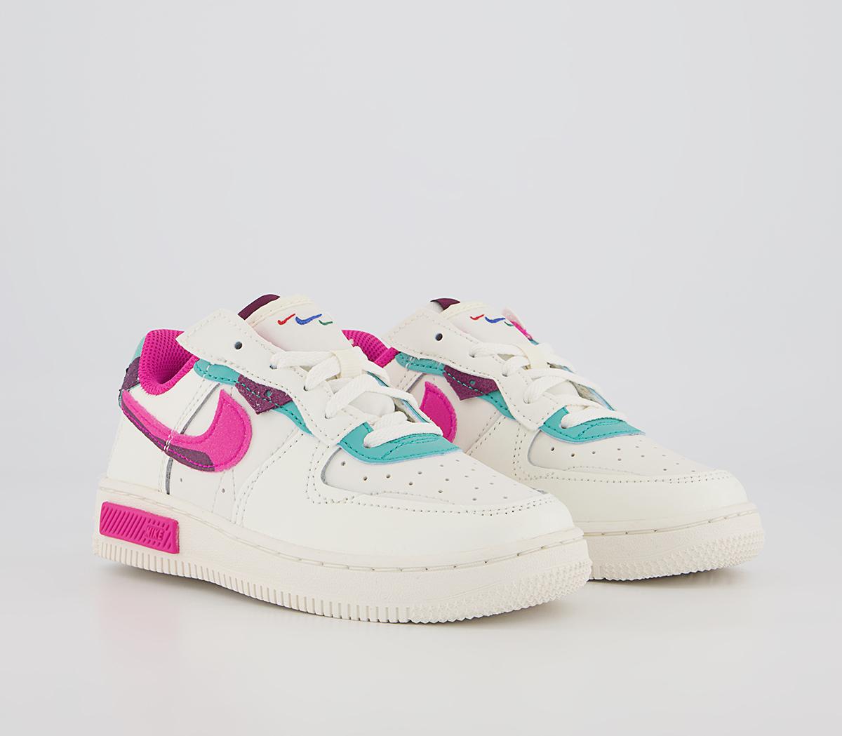 Nike Air Force 1 Fontanka Ps Trainers Nike Air Force 1 Fontanka Ps Trainers Sail Pink Prime Washed Teal Sangria