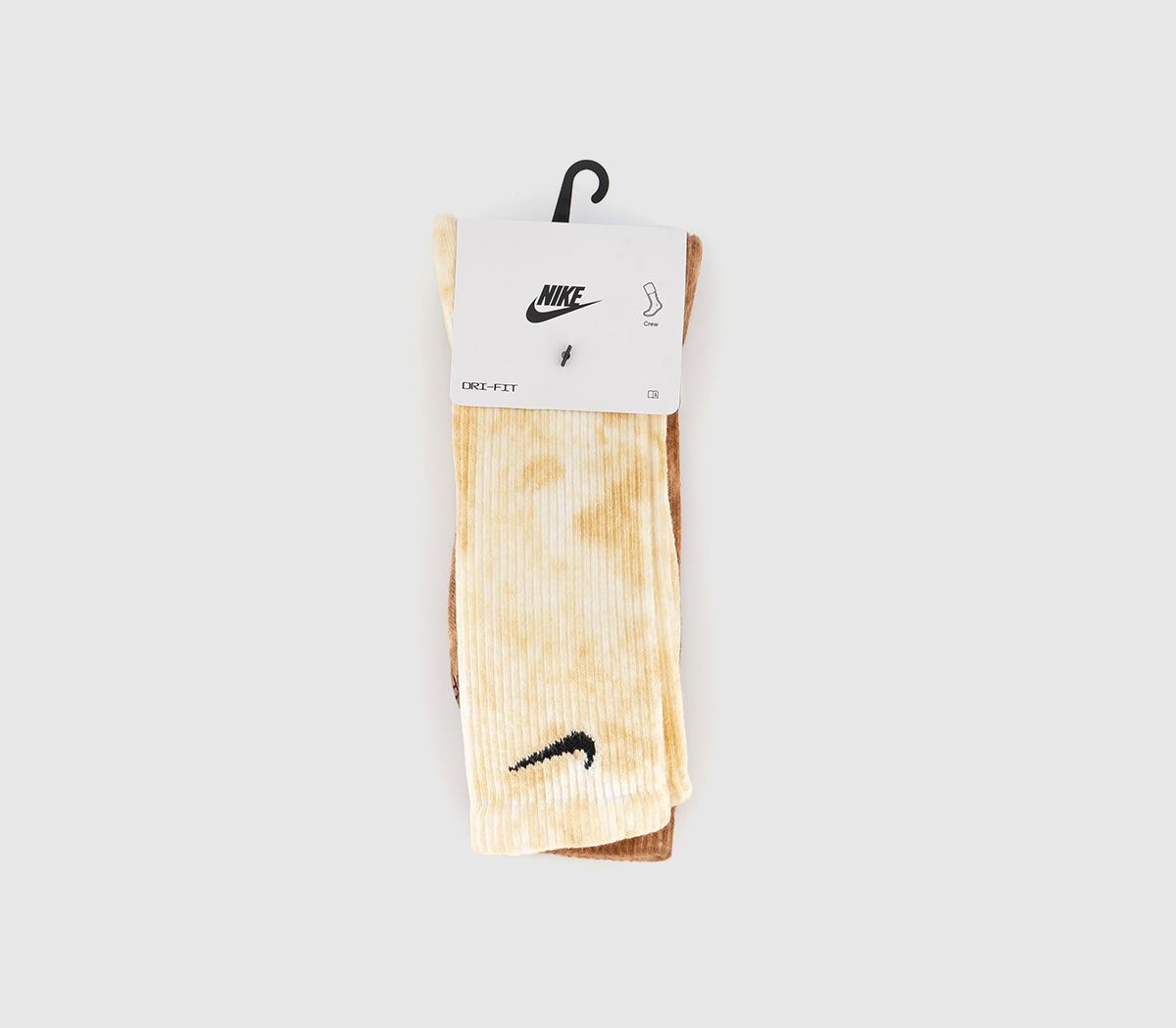 brown tie dye nike socks