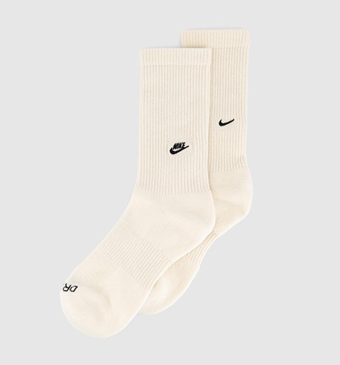 Nike Crew Socks 2 Pairs Sail Black