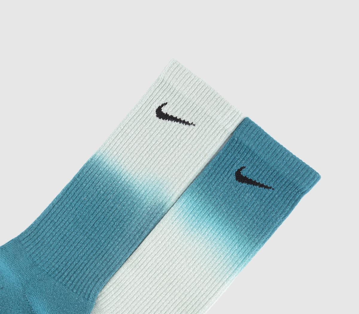 Nike Crew Socks 2 Pairs Blue Tie Dye - Socks