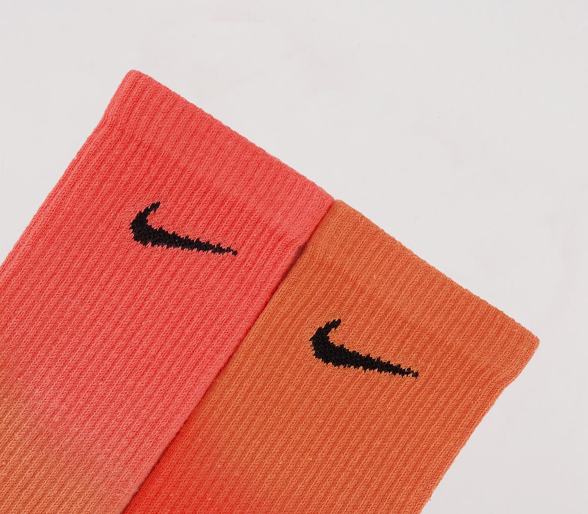 Nike Crew Socks 2 Pairs Multi Colour Orange - Accessories