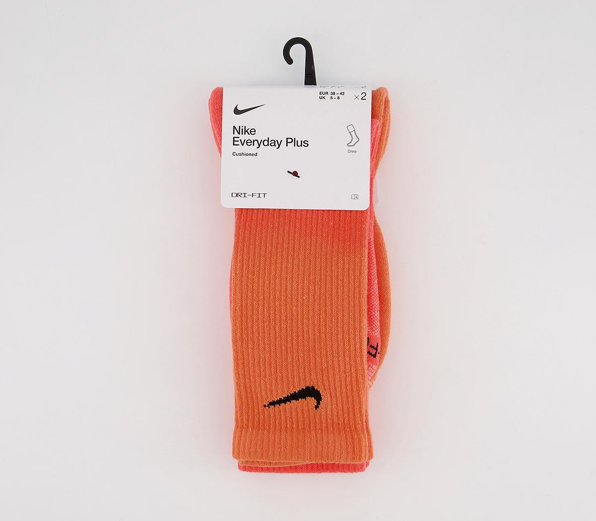 Nike Crew Socks 2 Pairs Multi Colour Orange - Accessories