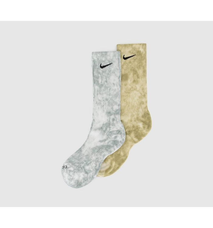 Nike Crew Socks 2 Pair Tiedye Green Multi