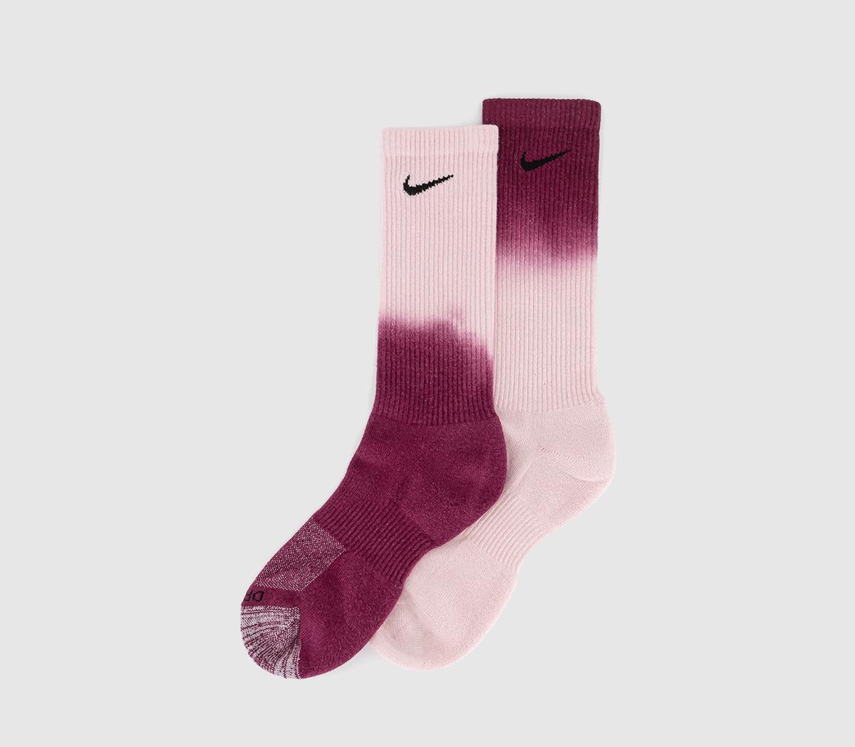 NikeCrew Socks 2 PairsPink Tie Dye