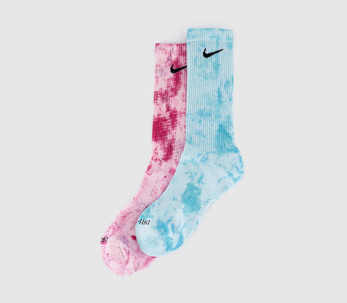 NikeCrew Socks 2 Pairs NikeCrew Socks 2 PairsTiedye Pink Blue