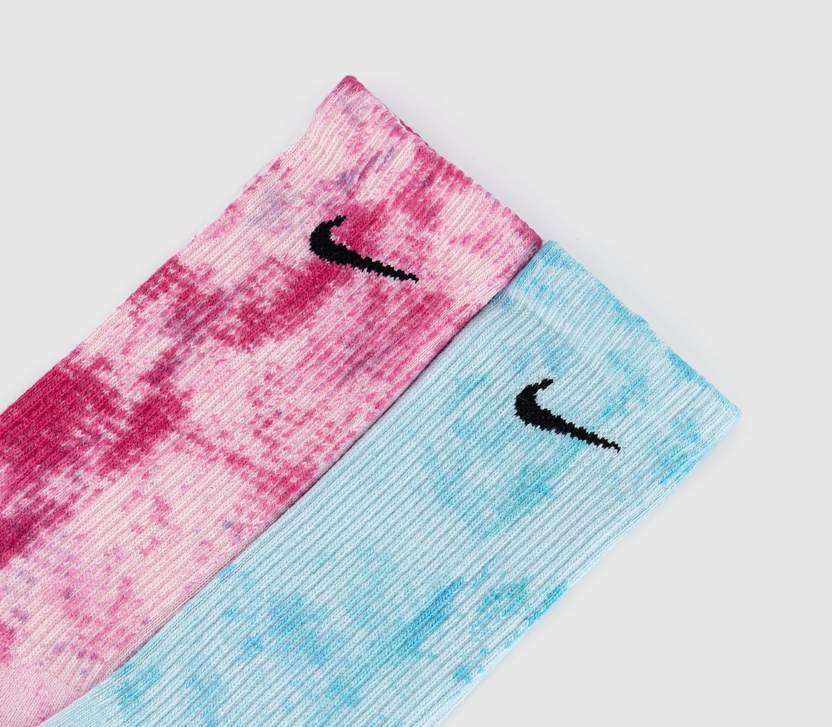 NikeCrew Socks 2 Pairs NikeCrew Socks 2 PairsTiedye Pink Blue