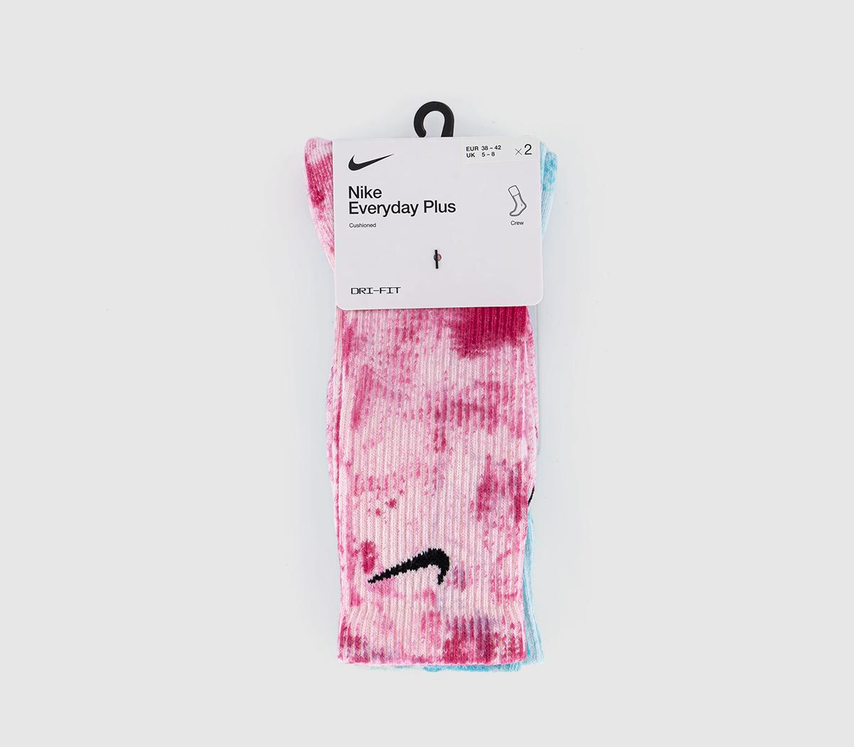 NikeCrew Socks 2 Pairs NikeCrew Socks 2 PairsTiedye Pink Blue