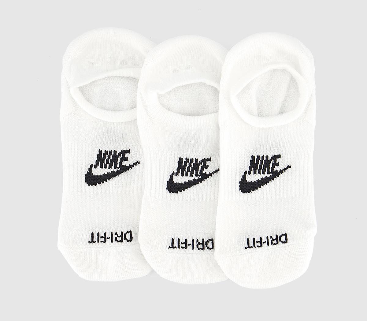 Nike Footie Socks White Black, S
