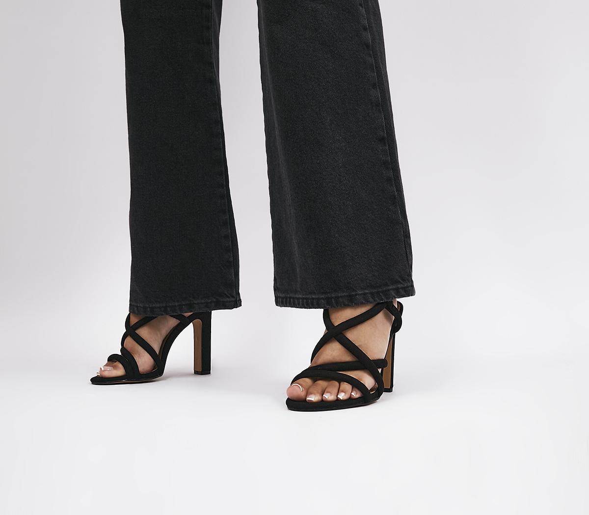 OFFICE Harpin Tubular Strap Sandal Heels Black Heels