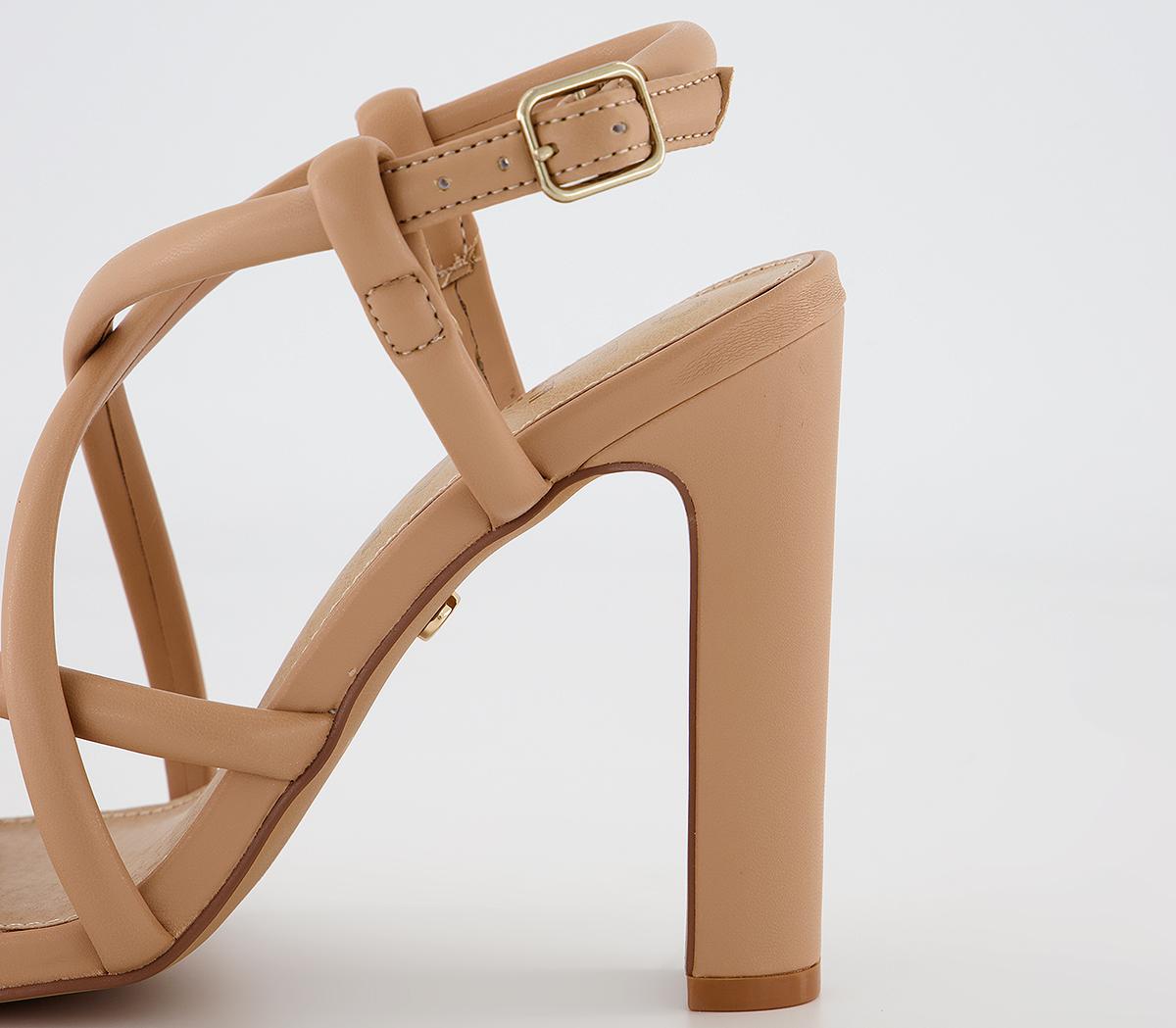 OFFICE Harpin Tubular Strap Sandals Beige Heels
