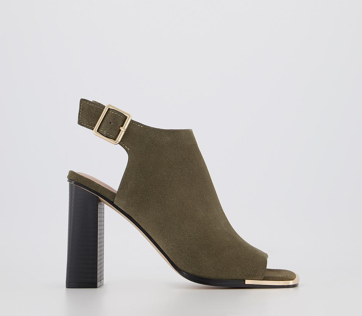 OFFICE Hermione Shoe Boots Khaki Suede - Heels