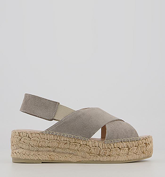 Gaimo for OFFICE Lisbet Cross Sandals Grey Suede