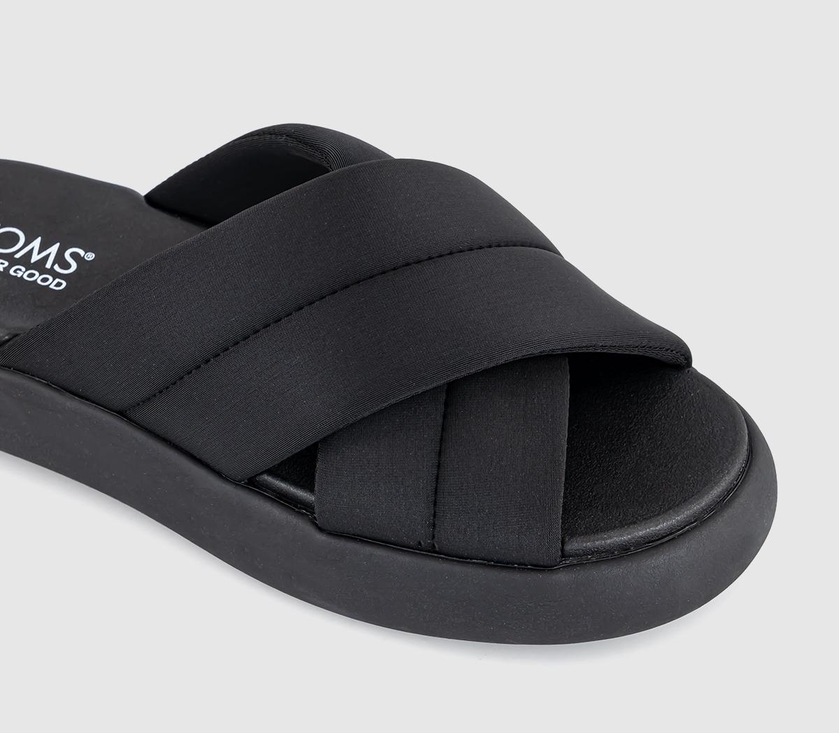 TOMSMallow Crossover Slides TOMSMallow Crossover SlidesBlack Black Repreve Jersey