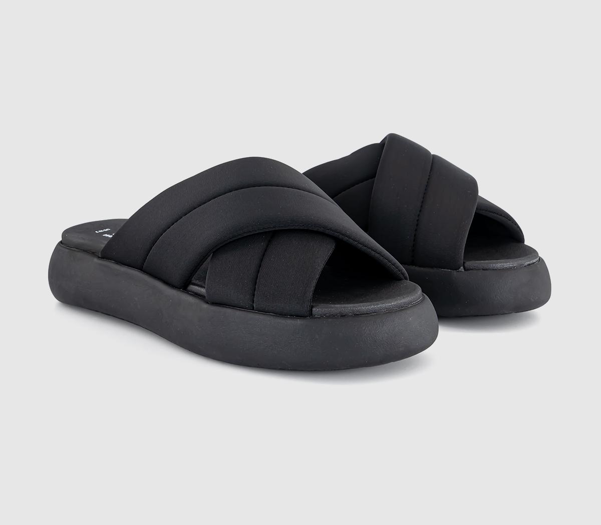 TOMSMallow Crossover Slides TOMSMallow Crossover SlidesBlack Black Repreve Jersey