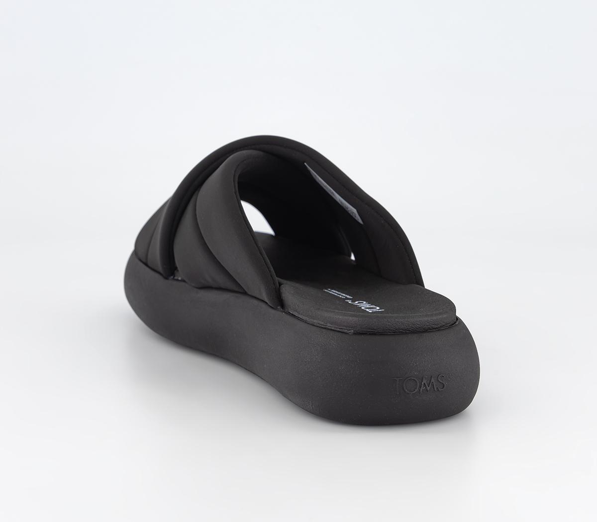 TOMS Mallow Crossover Slides TOMS Mallow Crossover Slides Black Repreve Jersey