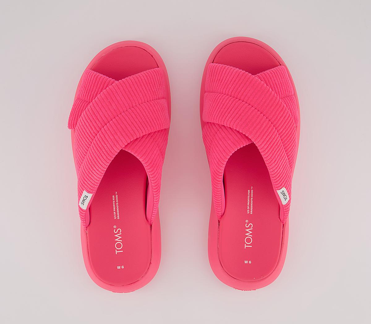 TOMS Mallow Crossover Slides TOMS Mallow Crossover Slides Neon Pink