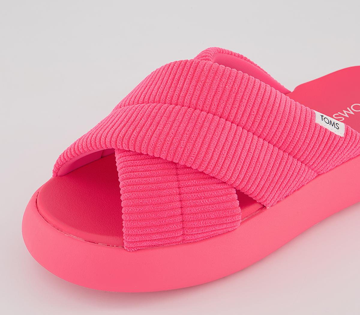 TOMS Mallow Crossover Slides TOMS Mallow Crossover Slides Neon Pink
