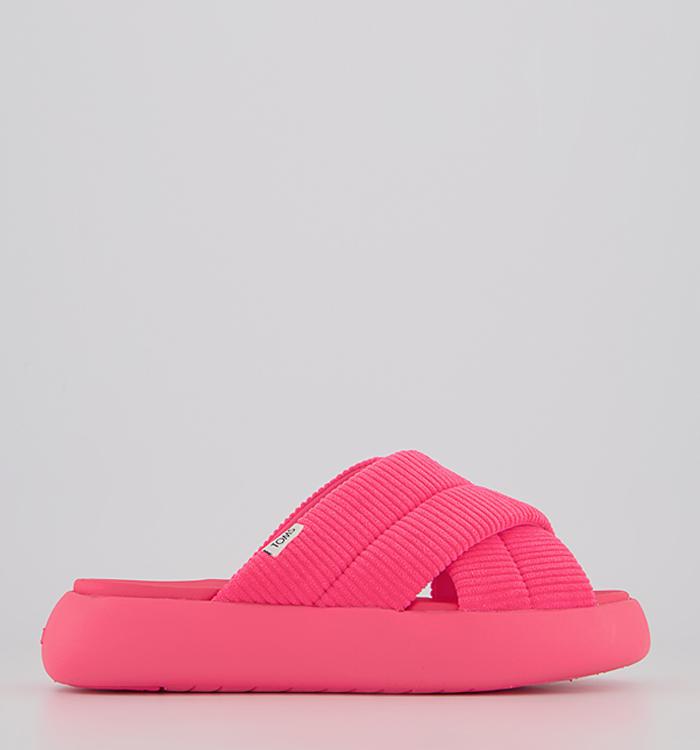 TOMS Mallow Crossover Slides Neon Pink