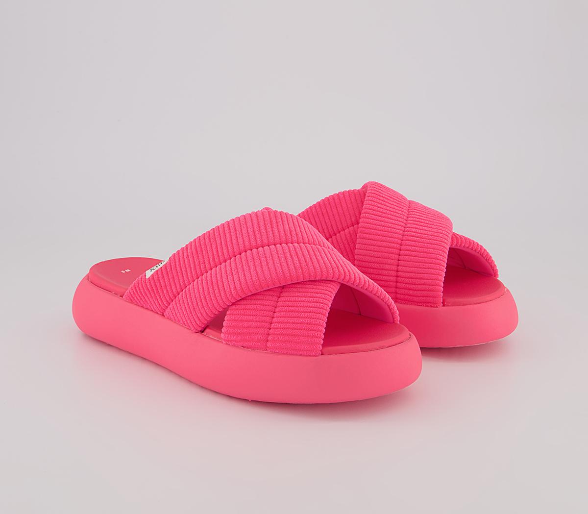 TOMS Mallow Crossover Slides TOMS Mallow Crossover Slides Neon Pink