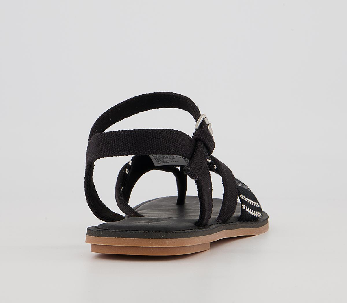 TOMS Lexie Sandals TOMS Lexie Sandals Black Canvas Global Stripe