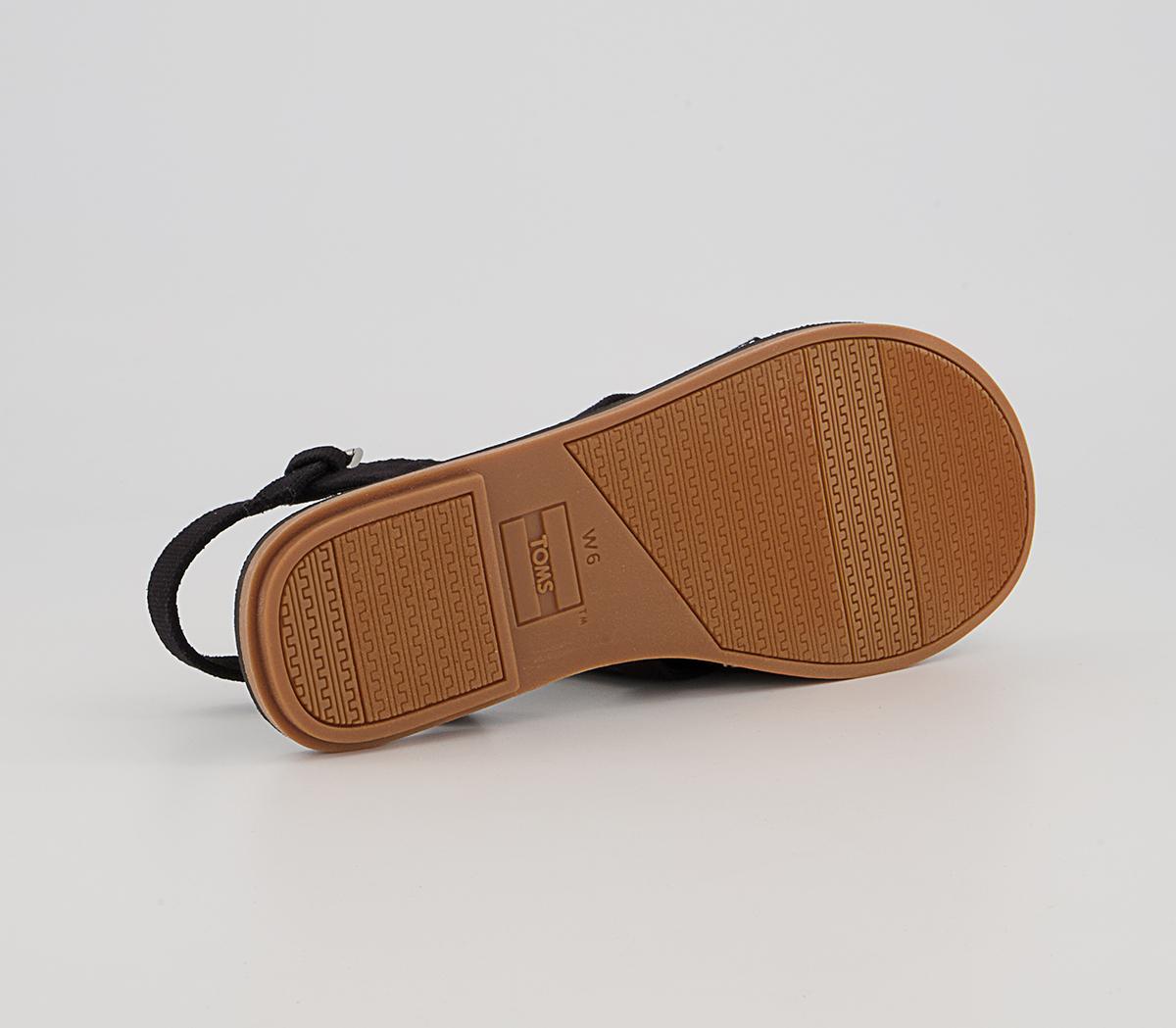 TOMS Lexie Sandals TOMS Lexie Sandals Black Canvas Global Stripe