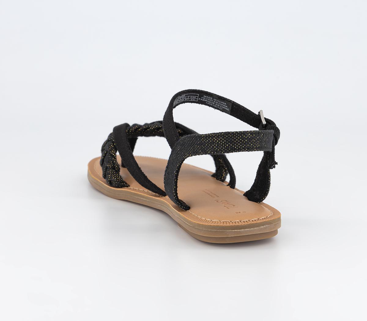 TOMSLexie SandalsBlack Metallic Linen