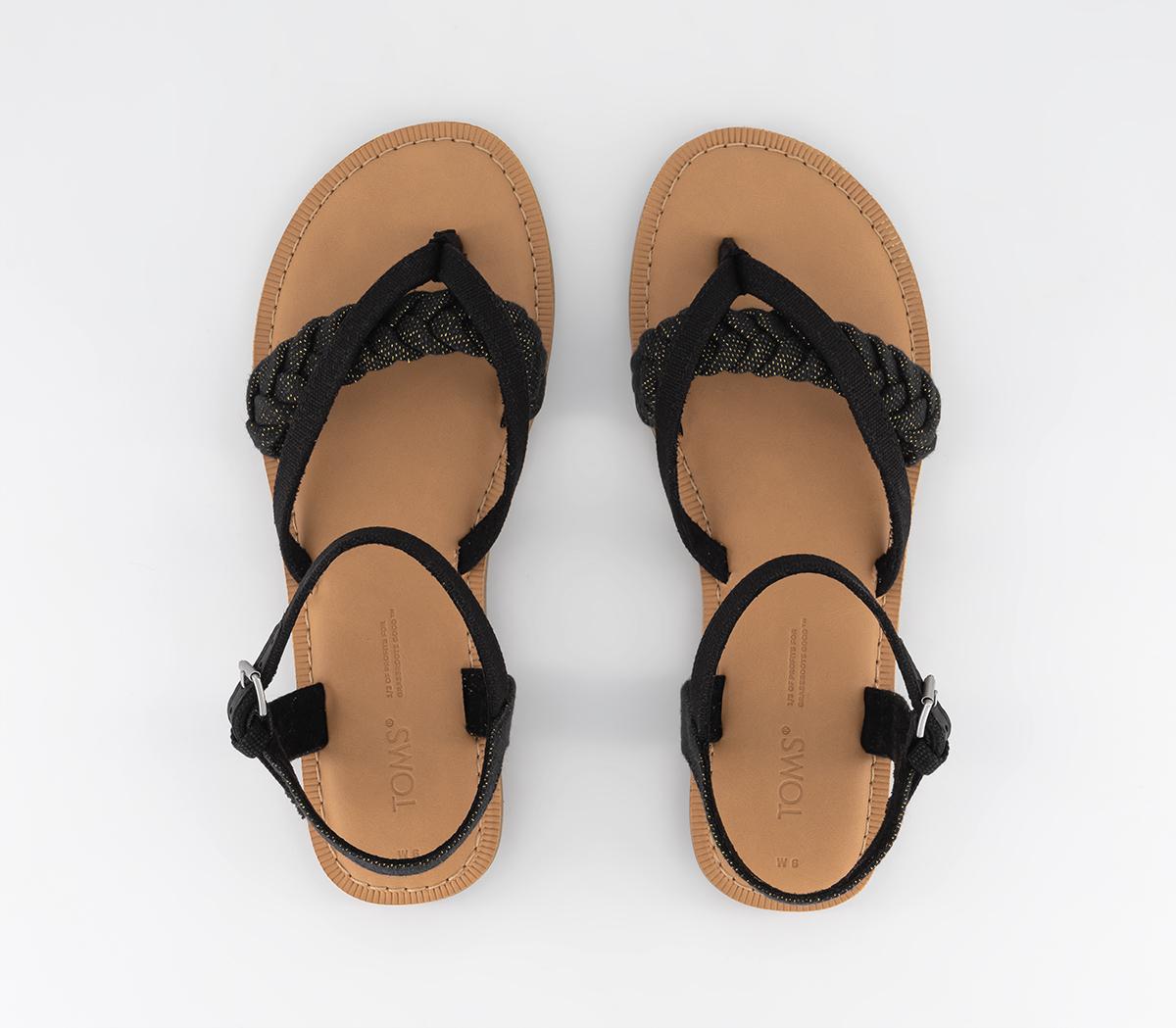 TOMSLexie SandalsBlack Metallic Linen