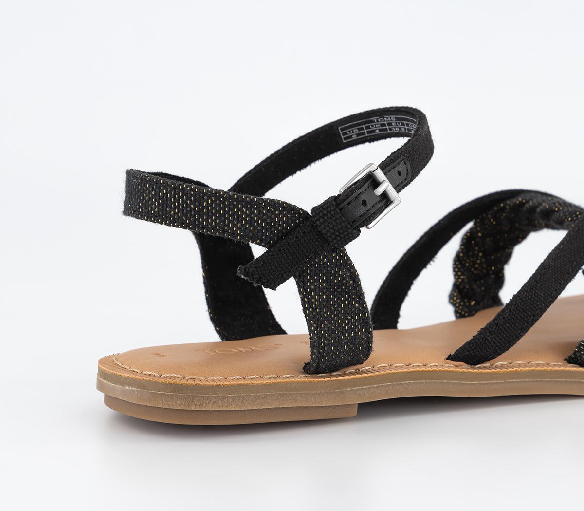 TOMSLexie SandalsBlack Metallic Linen