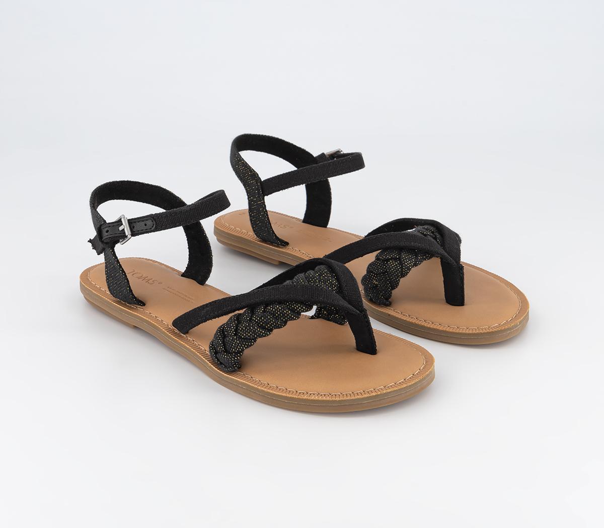 TOMSLexie SandalsBlack Metallic Linen