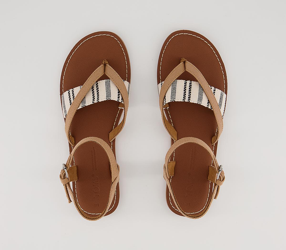 TOMS Lexie Sandals TOMS Lexie Sandals Doe Canvas Global Stripe
