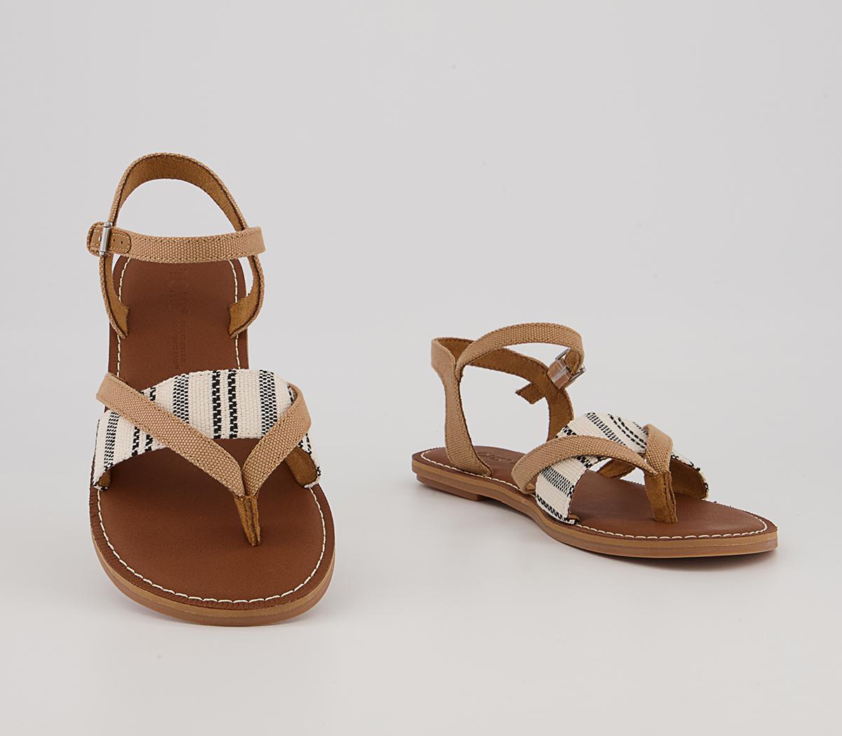 TOMS Lexie Sandals TOMS Lexie Sandals Doe Canvas Global Stripe