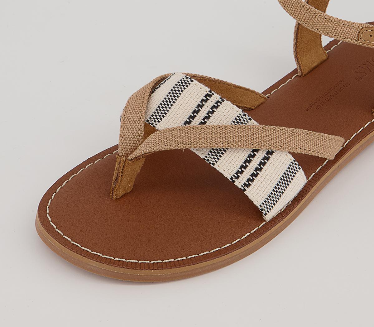 TOMS Lexie Sandals TOMS Lexie Sandals Doe Canvas Global Stripe