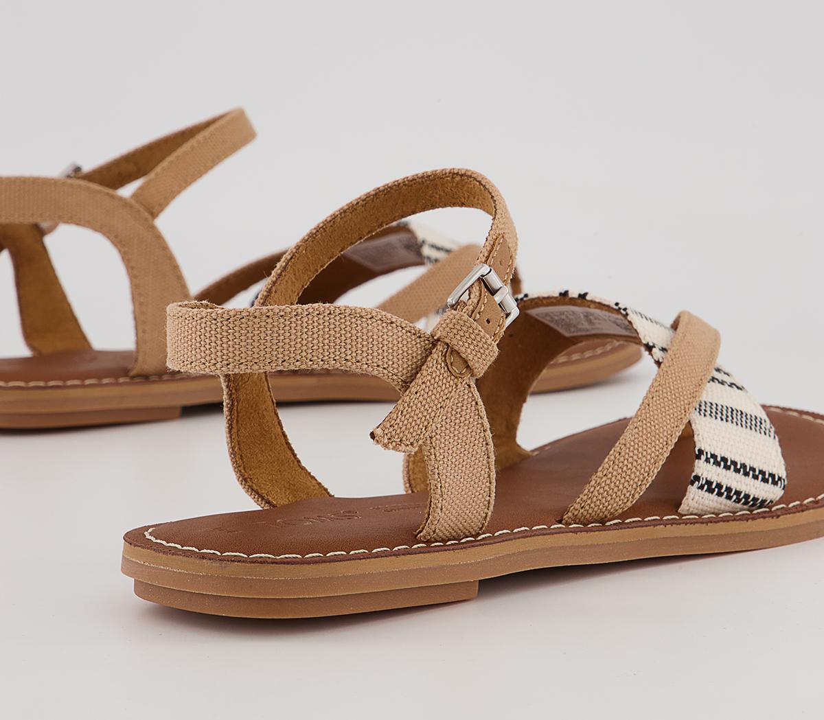 TOMS Lexie Sandals TOMS Lexie Sandals Doe Canvas Global Stripe