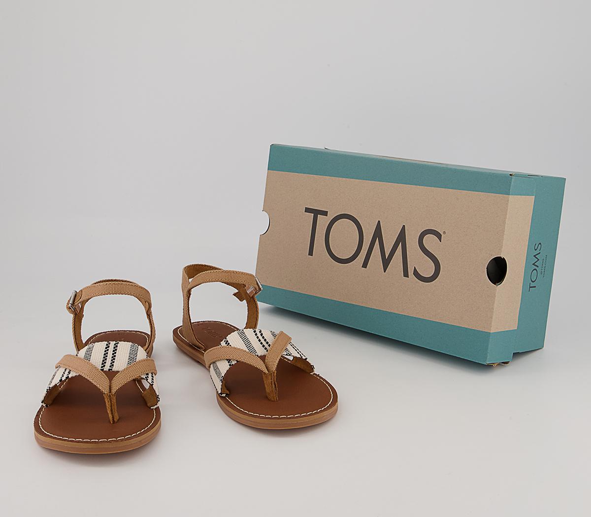 TOMS Lexie Sandals TOMS Lexie Sandals Doe Canvas Global Stripe